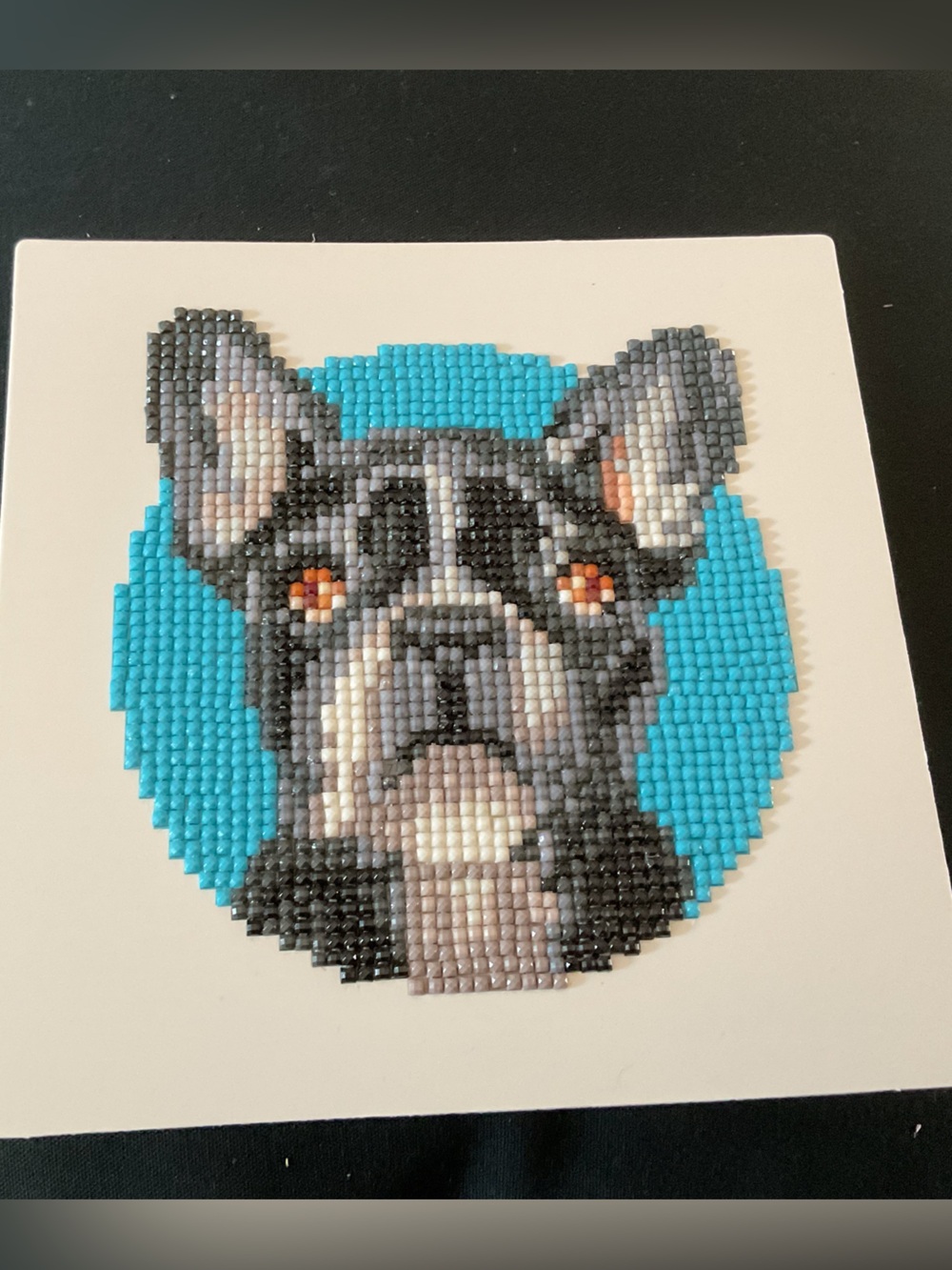 Handcrafted French Bulldog Bling Art – Cute Dog Wall Piece.